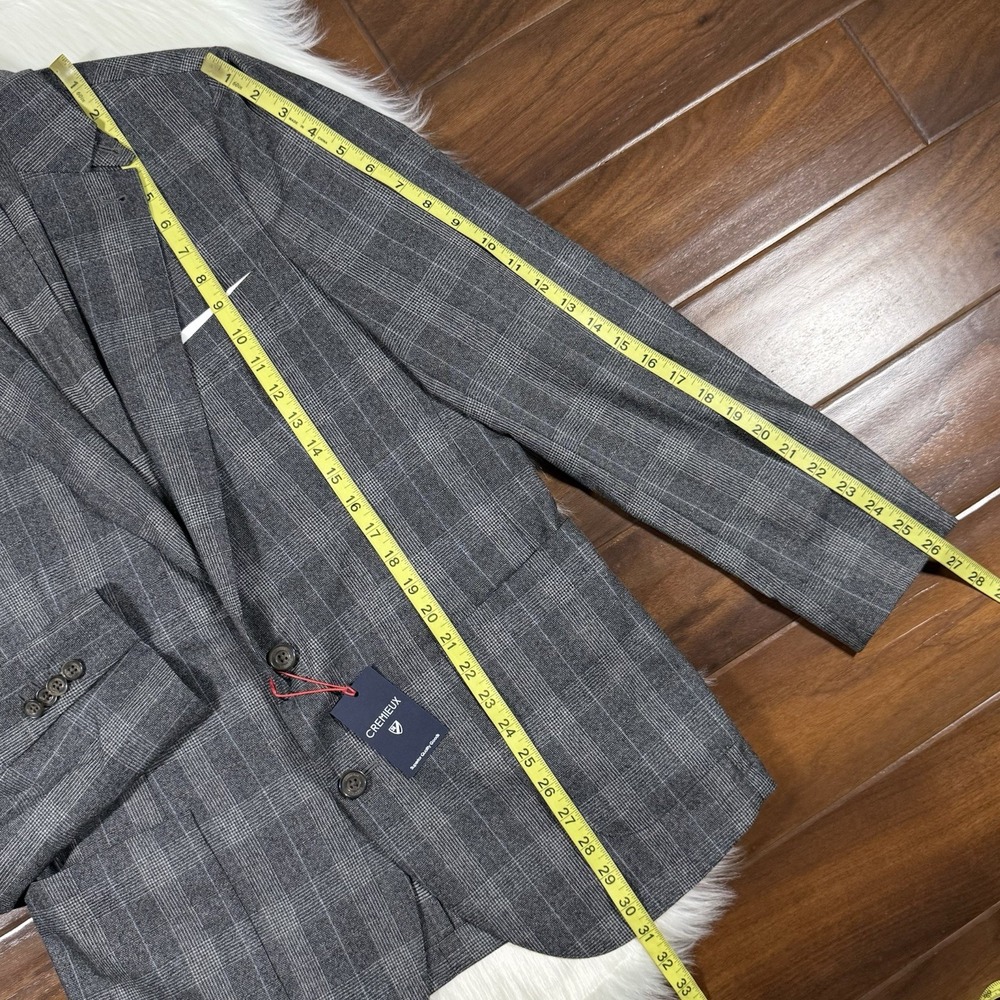 Cremieux Vitale Barberis Canonico‎ Size Medium Wool Woolen Flannel Blazer Jacket - Picture 4 of 12